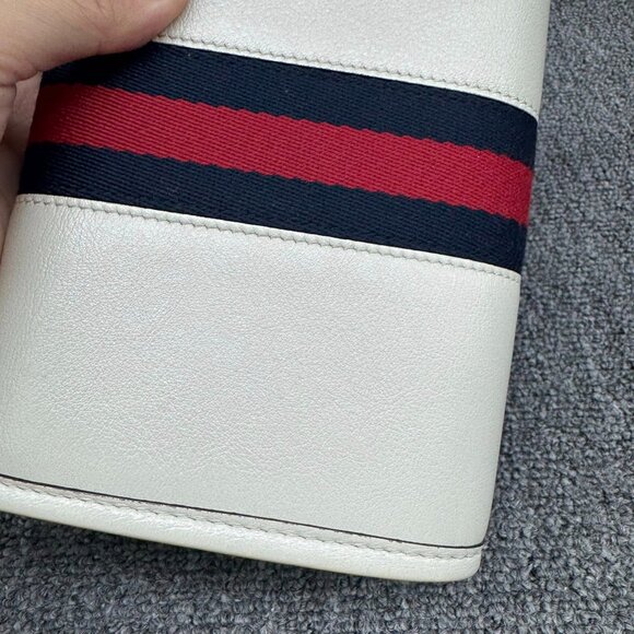 Gucci Rajah White Leather Shoulder Bag c - Picture 4 of 16